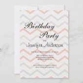 Pastel Peach and Grey Zig Zag Invitation (Voorkant)