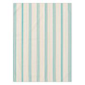 Pastel Peach & Blauwgroen Stripesbeige Tafelkleed (Voorkant)