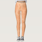 Pastel Peach Boho Mandala Minimalist Yoga Leggings (Voorkant)