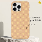 Pastel Peach Dots Pattern Custom Name Initials Case-Mate iPhone Case