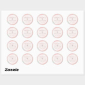 Pastel Peach droy Abstract Art Wedding Ronde Sticker (Vel)
