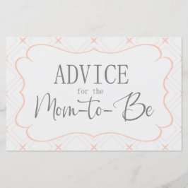 Pastel Peach en Cream Geometric Advice Kaart