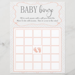 Pastel Peach en Cream Geometric Baby Bingo