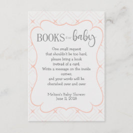 Pastel Peach en Cream Geometric Boeken voor Baby Informatiekaartje