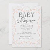 Pastel-peach en Cream Geometric Shower-uitnodiging (Voorkant)