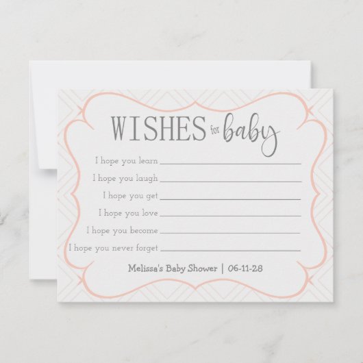 Pastel Peach en Cream Geometric Wishes for Baby (Voorkant)