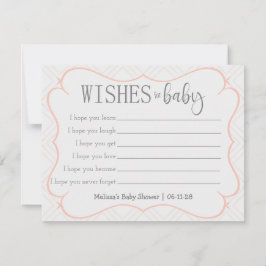 Pastel Peach en Cream Geometric Wishes for Baby