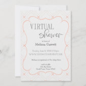 Pastel-peach en Cream Virtual Shower-uitnodiging (Voorkant)