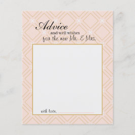 Pastel Peach en Gold Geometric Advice Kaart