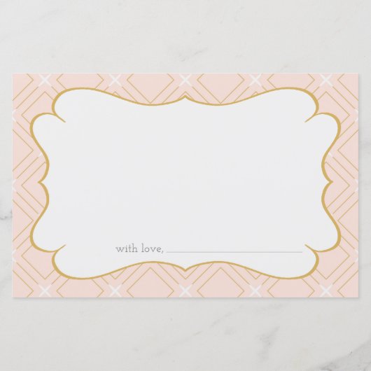 Pastel Peach en Gold Geometric Advice Kaart (Achterkant)