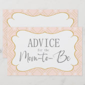 Pastel Peach en Gold Geometric Advice Kaart (Voorkant / Achterkant)