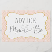 Pastel Peach en Gold Geometric Advice Kaart (Voorkant)