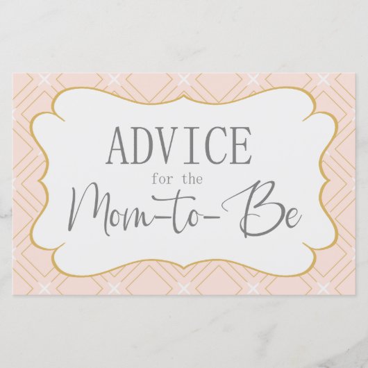 Pastel Peach en Gold Geometric Advice Kaart (Voorkant)