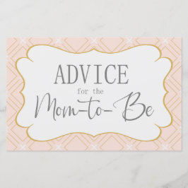 Pastel Peach en Gold Geometric Advice Kaart