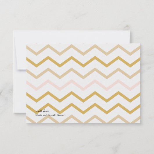 Pastel Peach en Gold Geometric Bedankkaart (Achterkant)