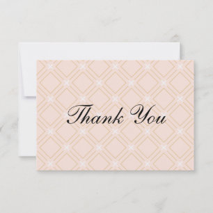 Pastel Peach en Gold Geometric Bedankkaart