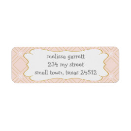 Pastel Peach en Gold Geometric Etiket