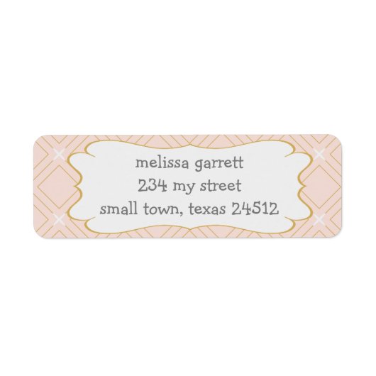 Pastel Peach en Gold Geometric Etiket (Voorkant)