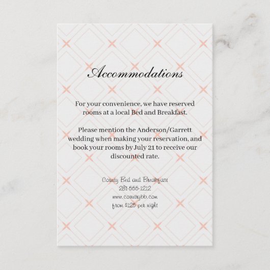 Pastel Peach en Gold Geometric Informatiekaartje (Voorkant)