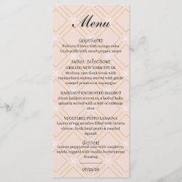 Pastel Peach en Gold Geometric Menu