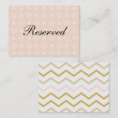 Pastel Peach en Gold Geometric Plaatskaartje (Voorkant / Achterkant)