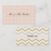 Pastel Peach en Gold Geometric Plaatskaartje (Voorkant / Achterkant)