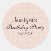 Pastel Peach en Gold Geometric Ronde Sticker (Voorkant)