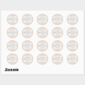 Pastel Peach en Gold Geometric Ronde Sticker (Vel)
