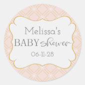Pastel Peach en Gold Geometric Ronde Sticker (Voorkant)