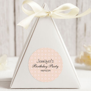 Pastel Peach en Gold Geometric Ronde Sticker