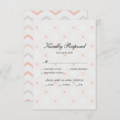 Pastel Peach en Gold Geometric RSVP Kaartje (Voorkant / Achterkant)