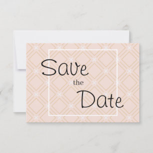 Pastel Peach en Gold Geometric Save The Date