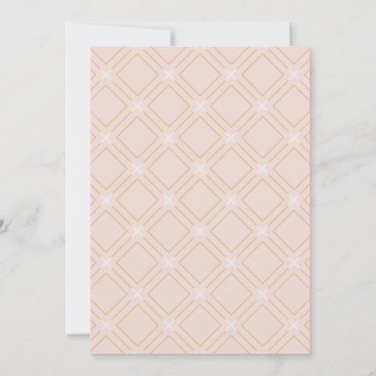 Pastel Peach en Gold Geometric Virtual Invitation (Achterkant)