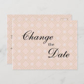 Pastel Peach en Gold Geometric Wijzig de datum Briefkaart (Voorkant / Achterkant)