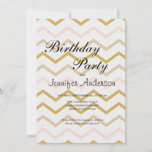 Pastel Peach en Gold Zig Zag