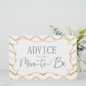 Pastel Peach en Gold Zig Zag Advice Kaart (Staand voorkant)