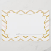 Pastel Peach en Gold Zig Zag Advice Kaart (Achterkant)