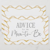 Pastel Peach en Gold Zig Zag Advice Kaart (Voorkant / Achterkant)