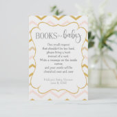 Pastel Peach en Gold Zig Zag Books for Baby Informatiekaartje (Staand voorkant)