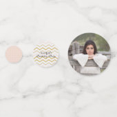Pastel Peach en Gold Zig Zag Confetti (Voorkanten)
