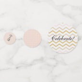 Pastel Peach en Gold Zig Zag Confetti (Achterkanten)