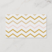 Pastel Peach en Gold Zig Zag Diaper Raffle Informatiekaartje (Achterkant)