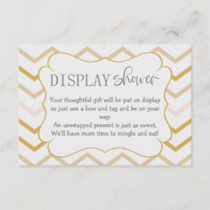 Pastel Peach en Gold Zig Zag Display Shower Informatiekaartje