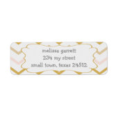 Pastel Peach en Gold Zig Zag Etiket (Voorkant)