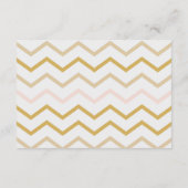 Pastel Peach en Gold Zig Zag RSVP Informatiekaartje (Achterkant)