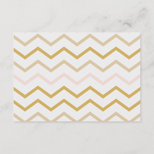 Pastel Peach en Gold Zig Zag RSVP Informatiekaartje (Achterkant)