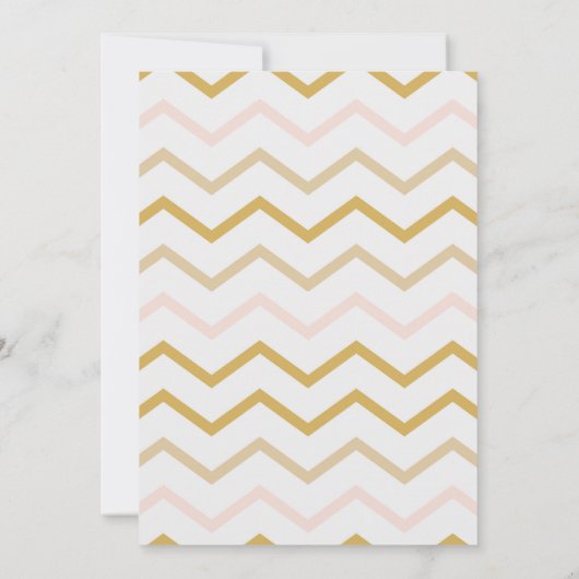Pastel Peach en Gold Zig Zag virtuele uitnodiging (Achterkant)