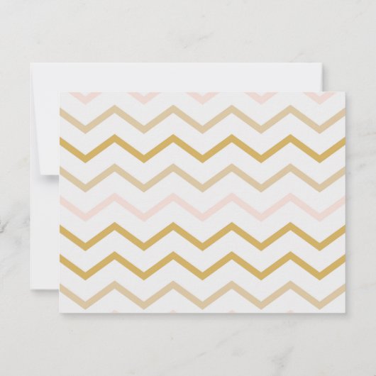 Pastel Peach en Gold Zig Zag Wishes for Baby (Achterkant)