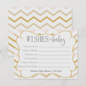Pastel Peach en Gold Zig Zag Wishes for Baby (Voorkant / Achterkant)