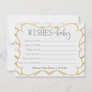 Pastel Peach en Gold Zig Zag Wishes for Baby